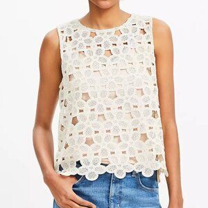 Loft Daisy Crochet Tank Top Blouse, Petite XXS